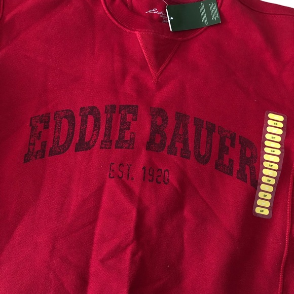 RED EDDIE BAUER PULLOVER SWEATSHIRT - Picture 2 of 4